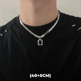 💎 Collar de doble capa con estrella de circonita estilo hip hop: cadena colgante de acero de titanio de moda para hombres y mujeres 💎