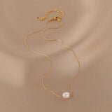Freshwater Pearl Choker Necklace – 316L Stainless Steel Trendy Pendant Necklace for Women