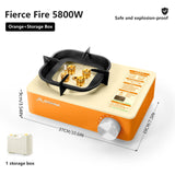 Portable Butane Gas Cartridge Stove with Windproof Frame and Auto Safety Features