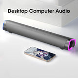Bluetooth 5.0 Computer Speaker Bar with 4D Stereo Sound for Laptops and PCs