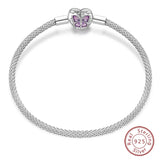 925 Sterling Silver Charm Bracelet for Women – Heart, Star, Moon & More