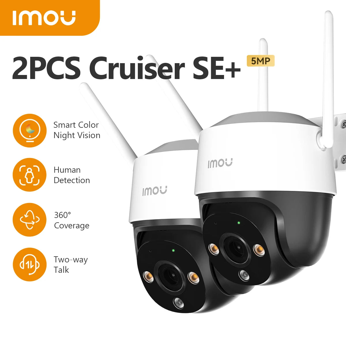 IMOU Cruiser SE+ Outdoor Security Camera | 5MP WiFi Security Camera with 360° Coverage & AI Human Detection