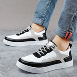 Men’s Lightweight Breathable Summer Sneakers – Lace-Up Artificial Leather Casual Shoes