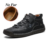 Men's Leather Snow Boots with Plush Lining – Warm, Comfortable, and Stylish Winter Footwear