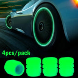 Glow-in-the-Dark Tire Valve Caps – Fluorescent Stem Covers for Cars, Motorcycles & Bicycles
