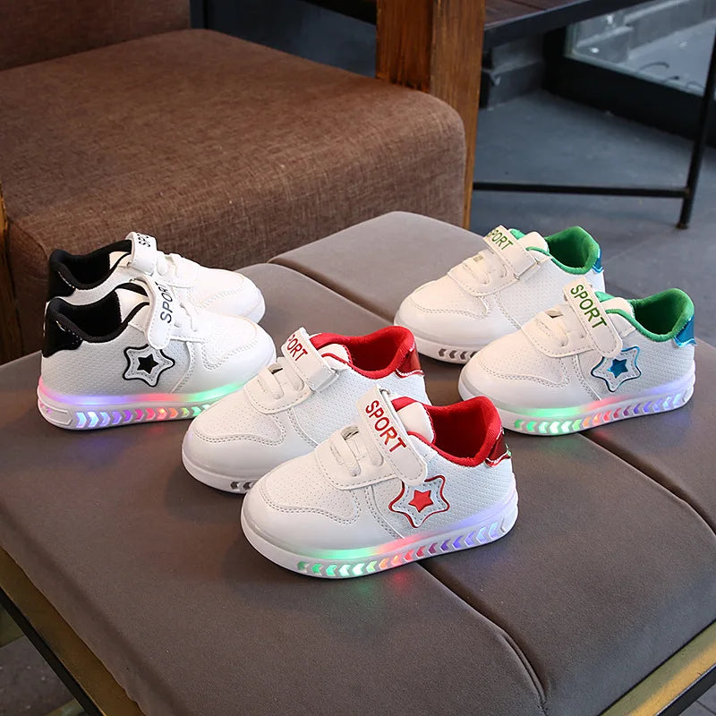Kids' LED Light-Up Sneakers - Breathable Glowing Shoes for Boys & Girls