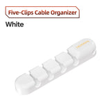 Organizador de cables con 3, 5 y 7 orificios, clips flexibles para la gestión de cables y protección del cargador