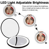 10X Magnification LED Makeup Mirror – Rechargeable Travel Mirror with Touch Control