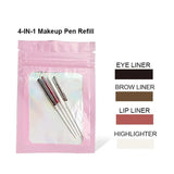 4-in-1 Waterproof Makeup Pen - Eyebrow Pencil, Lip Liner, Eyeliner & Highlighter
