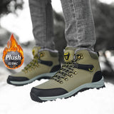 Men's Waterproof Winter Boots - Warm Ankle Snow Boots with Non-Slip Sole