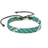 Pulsera con dijes geométricos para mujer: elegante cadena de cuerda de algodón con cierre de palanca