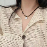 Collar de mariposa con cuentas de estilo chino: elegante cadena de clavícula de verano para mujer