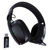 Wireless Gaming Headset with 7.1 Virtual Surround Sound, Detachable Microphone, RGB Lighting & Tri-Mode Connectivity (USB, Bluetooth, 2.4GHz)