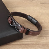 Men's Geometric Leather Bracelet with Zinc Alloy Magnet Clasp – Hiphop/Rock Fashion Accessory