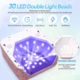 Professional Cordless UV/LED Nail Lamp - 72W Rechargeable Gel Polish Dryer with 5 Timer Settings