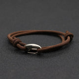 Men’s Adjustable Rope Charm Bracelet – Trendy Milan Alloy Geometric Design