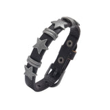 Vintage Punk Star Chain Leather Bracelet – Stylish Geometric Design for Men and Women