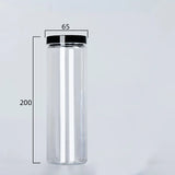 Airtight Clear Plastic Storage Jar – Sealed Food Container with Black Lid