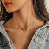 Collar de mariposa vintage multicapa: elegante gargantilla de acero inoxidable para mujer