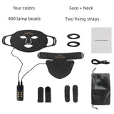 Silicone LED Light Therapy Mask for Face & Neck – Anti-Aging, Acne Removal & Skin Rejuvenation