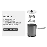 Lightweight Portable Outdoor Gas Stove and Camping Cookware Set