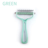 Double-Sided Pet Grooming Brush - Stainless Steel Fur Knot Remover for Cats & Dogs