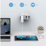 Regleta de enchufes TESSAN EU KR con tomas de CA y puertos de carga USB, adaptador de enchufes de pared para el hogar y la oficina