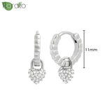Sterling Silver Zircon Hoop Earrings for Women – Elegant Star & Heart Design