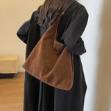 Stylish Faux Suede Shoulder Bag – Versatile, Classic Tote for Women