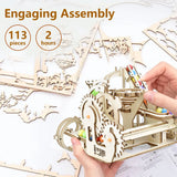 3D Wooden Marble Run Puzzle Kit – DIY Roller Coaster Model for STEAM Fun