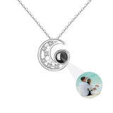 Personalized Photo Projection Necklace with Rose Pendant