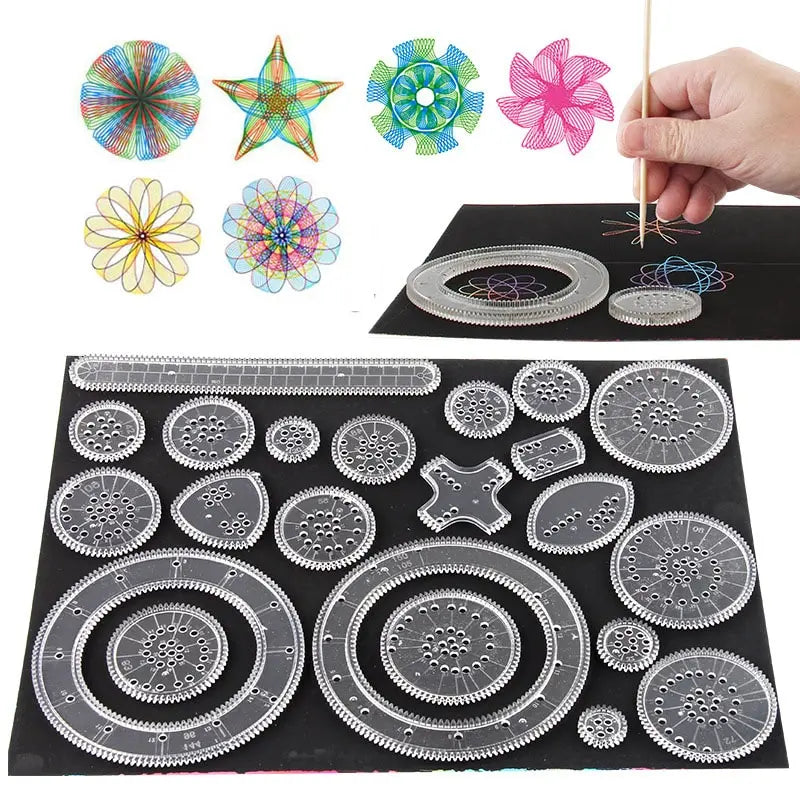 Spirograph Scratch Art Kit for Kids – Creative Rainbow Drawing Toy Set