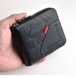 Compact Unisex PU Leather Zipper Wallet with Multiple Compartments