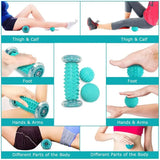 Spiky Massage Ball & Foot Roller Set - Deep Tissue Therapy for Plantar Fasciitis & Muscle Pain