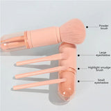 4-in-1 Portable Makeup Brush Set – Travel-Friendly & Multifunctional Beauty Tools