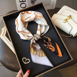 Luxury 70×70cm Silk Square Scarf – Elegant Satin Hairband & Neckerchief