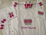 Luxury 5-Piece Newborn Take-Home Set with Jewelry Crown, Mittens, Hat, Shoes & Blanket