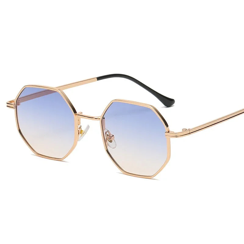 Unisex Retro Polygonal Sunglasses – Classic Metal Frame with UV400 Protection for Men & Women