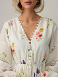 Floral Backless Maxi Dress for Women - Spring Summer V-Neck Sleeveless