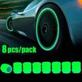 Glow-in-the-Dark Tire Valve Caps – Fluorescent Stem Covers for Cars, Motorcycles & Bicycles