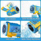 Astronaut Bubble Machine Gun for Kids – 360° Leak-Proof, LED Light, Automatic Bubble Blower