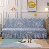 Floral Sofa Bed Cover with Skirt - Elastic Anti-Slip Futon Protector