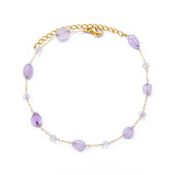 Pulsera de acero inoxidable con dijes de moda para mujer: diseño de plantas con cierre de pinza de langosta