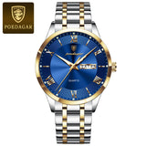Men's Luxury Stainless Steel Watch – Waterproof, Luminous, Date & Week Display