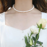 Artificial White Pearl Necklace – Stylish Choker for Men & Women