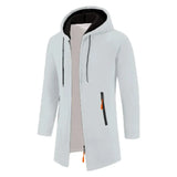 Men’s Casual Long Fleece Hoodie with Full Zipper – Spring & Autumn Wear