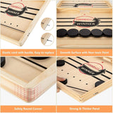 Compact Wooden Elastic Band Puck Battle Board Game