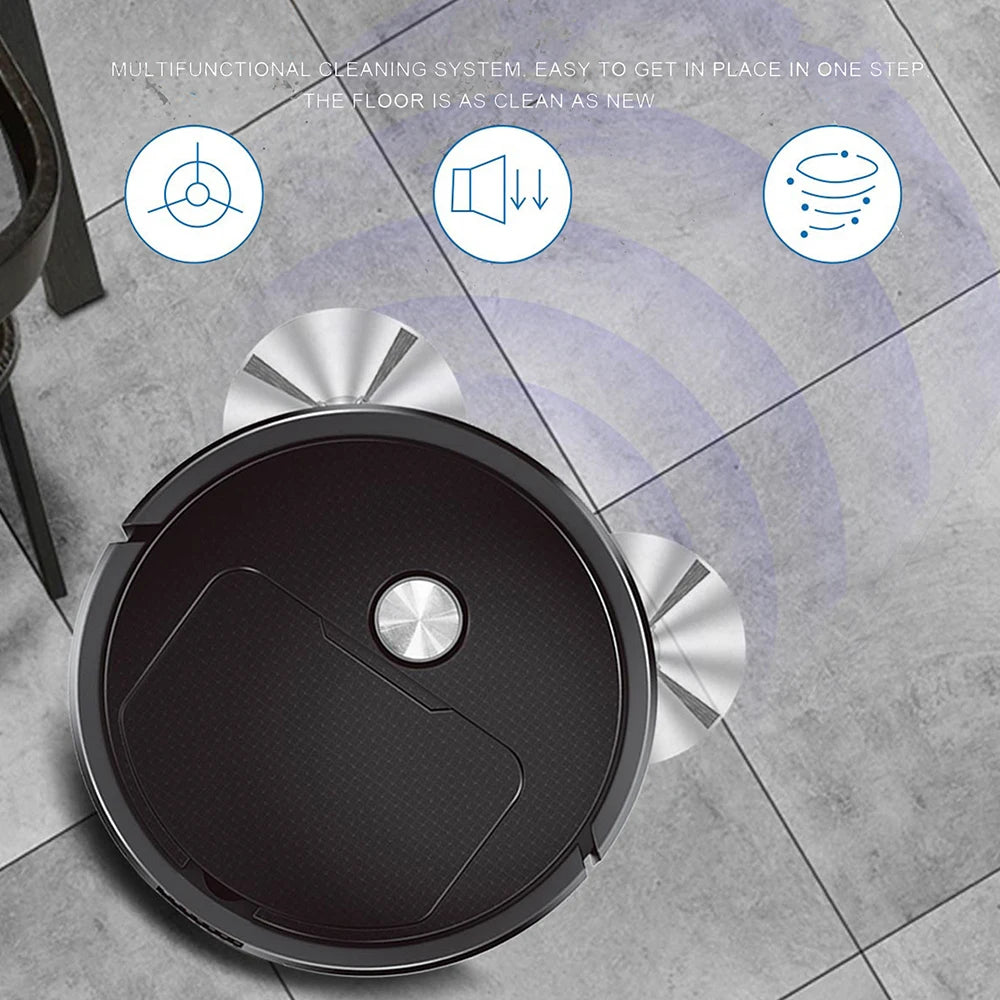 Robot barredor inteligente 3 en 1: aspirador, barredor y fregador inalámbrico
