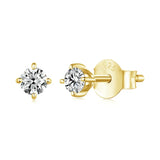 D Color Moissanite Stud Earrings - 925 Sterling Silver 4-Prong Wedding Jewelry