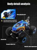 Monster Shark RC Car - Camión acrobático de control remoto de 2,4 GHz con luces y efecto de rociado